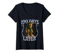 Donna 100 Days of School Italian Brainrot Maglietta con Collo a V