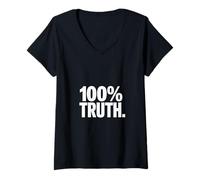 Donna 100 Percento verità Cristiana Maglietta con Collo a V