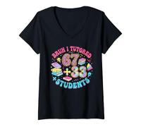 Donna 100 Studenti Tutored Retro Leopard Tie-Dye Maglietta con Collo a V