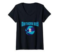 Donna 11 anni Compleanno Carolina del Nord Ragazzo Basket Atletico Maglietta con Collo a V