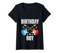 Donna 11° compleanno musica rock compleanno ragazzo musicista festa bambini Maglietta con Collo a V
