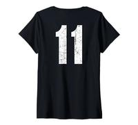 Donna #11 Jersey Uniform Varsity Sports Number, 11° Compleanno Maglietta con Collo a V