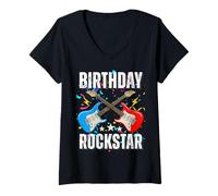 Donna 12° compleanno musica rock compleanno ragazzo musicista festa bambini Maglietta con Collo a V