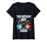 Donna 12° compleanno musica rock compleanno ragazzo musicista festa bambini Maglietta con Collo a V
