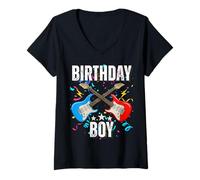 Donna 13° compleanno musica rock compleanno ragazzo musicista festa bambini Maglietta con Collo a V