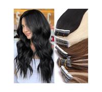 Donna 16-26 pollici 20 pezzi 50 g/pacco Pelle di trama diritta senza cuciture Extension per capelli Tape-in(Light Brown,24 inches)