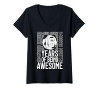 Donna 16 ANNI DI BEING AWESOME CALCIO 16 ANNI Maglietta con Collo a V