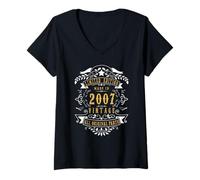 Donna 18 anni 18 ° compleanno Made Born in 2007 Ragazzi Ragazze Maglietta con Collo a V