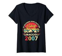 Donna 18 Anni Compleanno Uomo Donna Regalo Maggio Vintage 2007 Maglietta con Collo a V