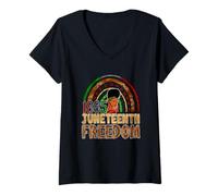 Donna 1865 Juneteenth Freedom Orgoglio afroamericano Maglietta con Collo a V