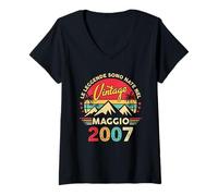 Donna 19 Anni Compleanno Uomo Donna Regalo Maggio Vintage 2007 Maglietta con Collo a V