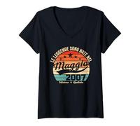 Donna 19 Anni Compleanno Uomo Donna Regalo Maggio Vintage 2007 Maglietta con Collo a V
