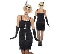 Donna 1920s Maschietta Costume Adulto Charleston Gatsby Costume da Donna Nero