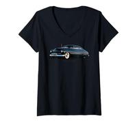 Donna 1949 Sam Barris Mercury - Lowrider Kustom Lead Sled Hot Rod Maglietta con Collo a V