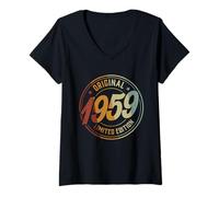 Donna 1959 Birthday Birthday T-shirt Birthday Birthday 66 Years Maglietta con Collo a V