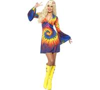 Donna 1960's 60's Mini Rétro Hippy Hippie Gogo Adulti Donna Costume