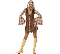 Donna 1960's 60's Mini Rétro Hippy Hippie Gogo Adulti Donna Costume