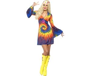 Donna 1960's 60's Mini Rétro Hippy Hippie Gogo Adulti Donna Costume