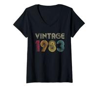 Donna 1983 Gift For 39th Birthday 39 Years Old Vintage Men Women Maglietta con Collo a V