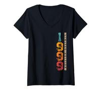 Donna 1999 26th Birthday Adult 26 Years Old Boy Or Girl Vintage Maglietta con Collo a V