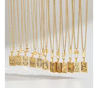 Donna 2 pezzi/set Gioielli ciondolo geometrico zodiaco collane per uomo regalo Ariete,Toro,Gemelli,Cancro,Leone,Vergine,Bilancia,Scorpione,Sagittario,Capricorno,Acquario,PesciAcciaio inossidabile
