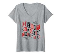 Donna 2 Toni Ska Merry Skankin Natale Maglietta con Collo a V