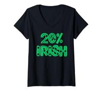 Donna 20% irlandesi Venti 20% per Cento Irlanda Uomini Donne & Bambini Maglietta con Collo a V