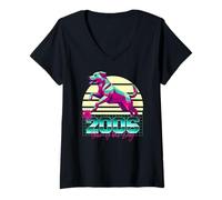 Donna 2006 Anno del Cane Compleanno 80s Retro Segno Zodiacale Cinese Maglietta con Collo a V