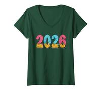 Donna 2026 Ice Cream Drip Meme New Year Gen Alpha Slang Maglietta con Collo a V