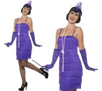 Donna 20s Costume Charleston & Guanti Charleston S-XXL Viola Smiffys