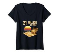 Donna 21 Milioni o Busto sats Bitcoin HODL Crypto maxis Bitcoin Maglietta con Collo a V