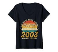 Donna 23 Anni Edizione Limitata 2003 - Fantastico 23° Compleanno Maglietta con Collo a V