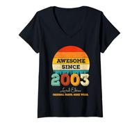 Donna 23 & Awesome Since 2003 - Edizione Limitata 23° Compleanno Maglietta con Collo a V