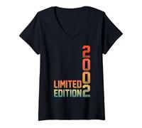 Donna 23th Birthday Gifts Men Women 23 Years Old Vintage 2002 Maglietta con Collo a V
