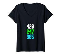Donna 24/7 365 Maglietta con Collo a V