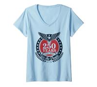 Donna 250 Anni USA 1776-2026 250° Compleanno America 4 luglio Maglietta con Collo a V