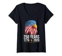 Donna 250 Anniversary USA Patriotic Eagle 250th 4th of July 2026 Maglietta con Collo a V