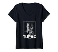 Donna 2Pac Praying by Rock Off Maglietta con Collo a V