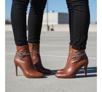 Donna 2PCS Metallo Argento Stivale Catena 2 Scarpe Cavigliera Bling Giglio Charm