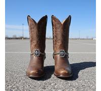 Donna 2PCS Metallo Argento Stivale Catena Scarpe Cavigliera Bling Giglio Charm A