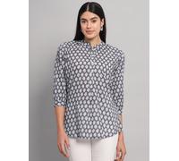 Donna 3/4 Maniche Bottoni a Mezza Altezza Giù T-Shirt Casual Top Rotondi Neck