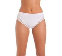 donna 3 paia CONFEZIONE MULTIPLA Premium gamba alta Maxi Slip DI COTONE PIZZO ELASTICIZZATO COMODO Slip - Bianco, 14