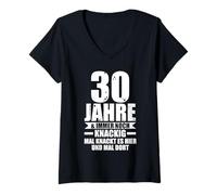 Donna 30 anni & immer noch knackig 30 anni Maglietta con Collo a V