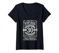 Donna 30° Compleanno Vintage 30 Anni per Uomo Donna Maglietta con Collo a V