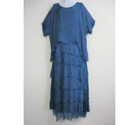 Donna 30% Seta 70% Viscosa Tutti IN Uno Vestito Estivo & Top Uno Misura: Regular