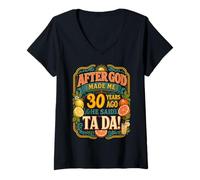 Donna 30th Birthday Tropical Vintage 1996 30 Years Old Men Women Maglietta con Collo a V