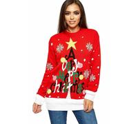Donna 3D Maglia un Molto Merry Christmas Pom Albero Maglione da Natale