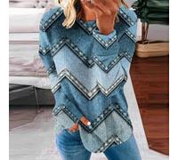 Donna 3D Maniche Lunghe Allentata Donna 3D Maniche Lunghe Allentata | 3D vivida, design allentato, maniche lunghe, ideale per club e vacanze, per stile fashion