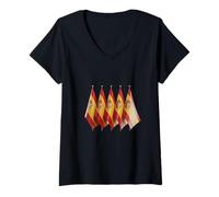 Donna 3D Spagna Bandiere Amore Spagna I Love Spagna Meme Bandiera Spagna Maglietta con Collo a V