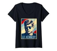 Donna 4 luglio John F. Kennedy è Il Mio Presidente Patriottico Maglietta con Collo a V
